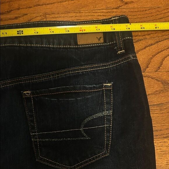 NWT American Eagle Outfitters Dark Blue Frayed Mini Skirt size 14 A - Picture 6 of 9